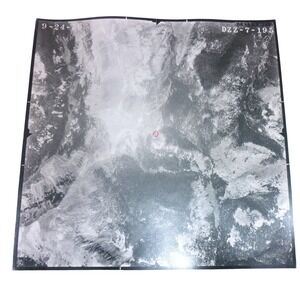 Vintage 1956 Aerial Survey Photo 9-24-56 DZZ-7-195 Black White Topography 9x9